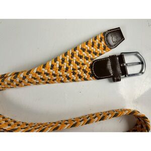 Woven Braided Stretch Belt‎ for Women Casual Comfort Accessory Yellow
